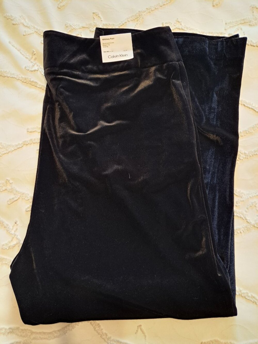 Calvin Klein Black Velvet Sailor Pants - NWT